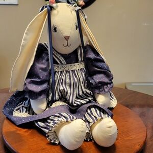 Adorable vintage-style handmade cloth bunny doll 24 Inches High